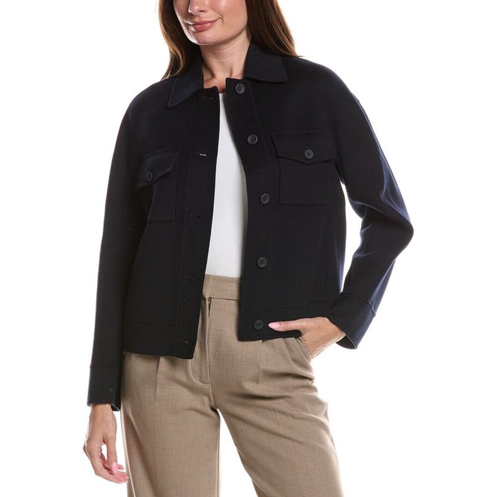Max Mara Womens Fiero Wool-Blend Jacket, Blue